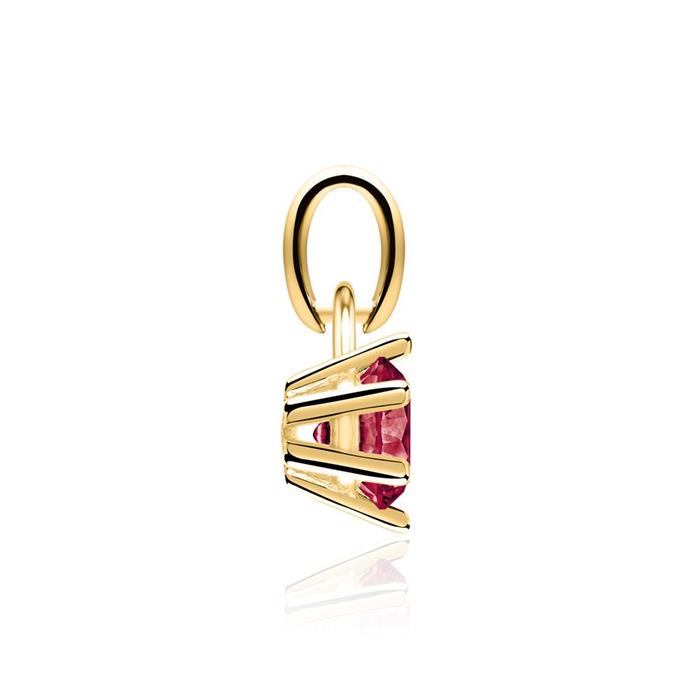 14K gold chain with ruby pendant