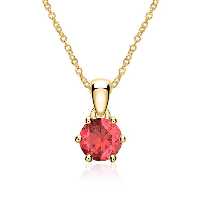 14K gold chain with ruby pendant