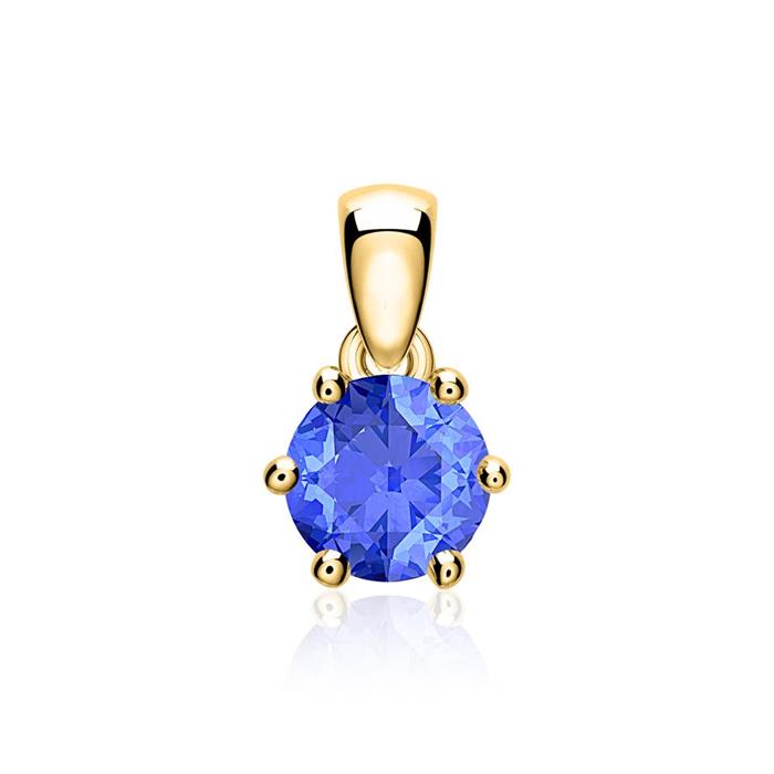 Sapphire pendant for necklaces in 14K gold