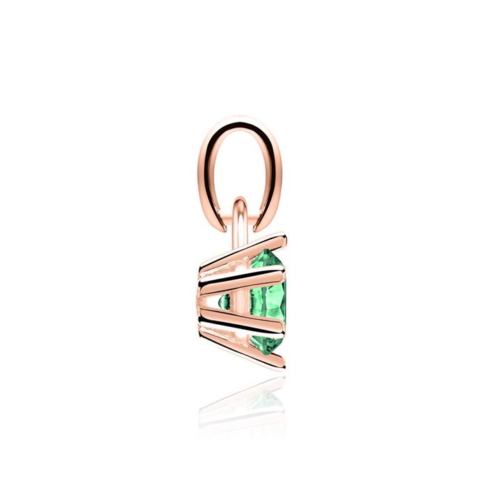 Emerald pendant for necklaces in 14K rose gold
