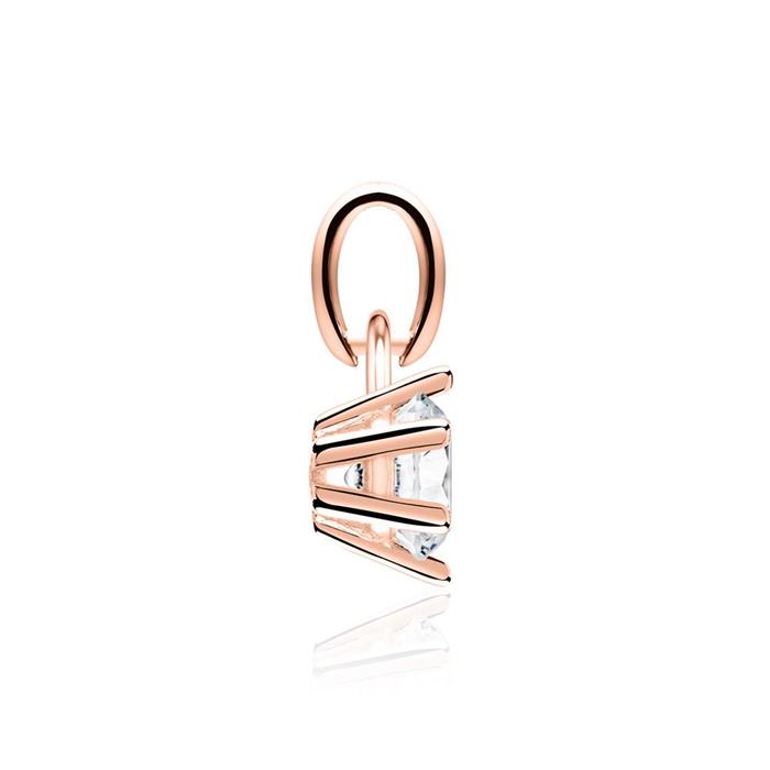 14K rose gold necklace with white topaz