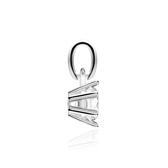 Necklace in 14 carat white gold with white topaz pendant