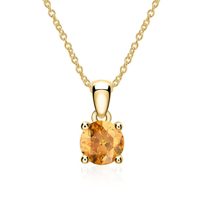 Citrine pendant for necklaces in 14-carat gold