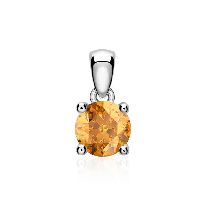 14 carat white gold pendant with citrine