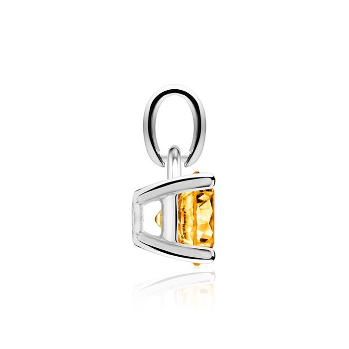 14 carat white gold necklace with citrine