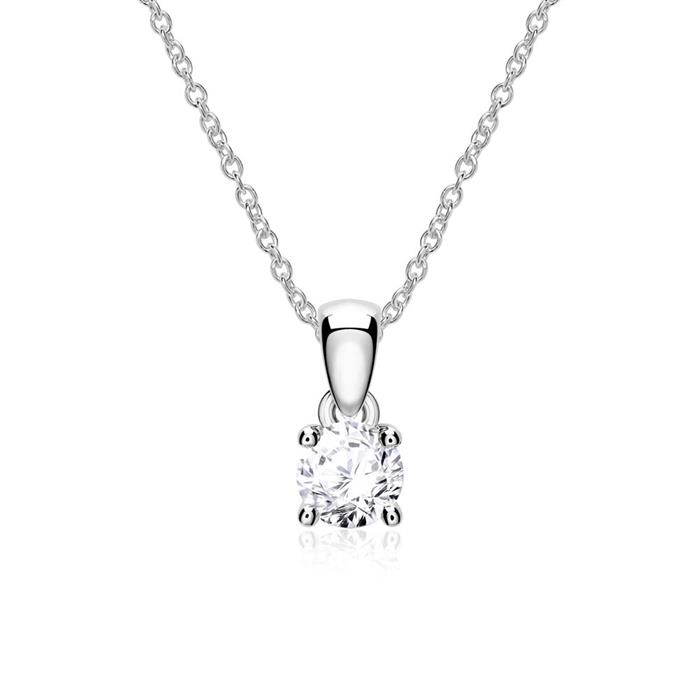 585 white gold necklace with diamond