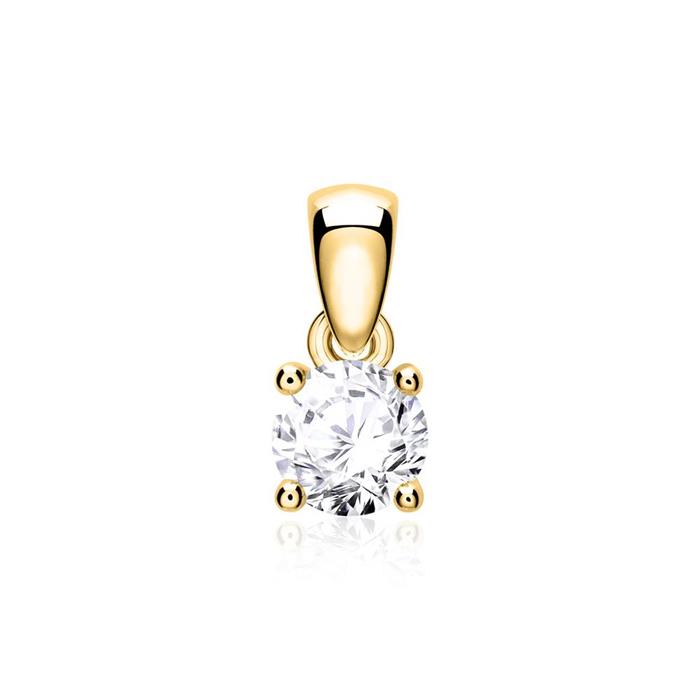 Cadena de oro 14 quilates para mujer con diamante