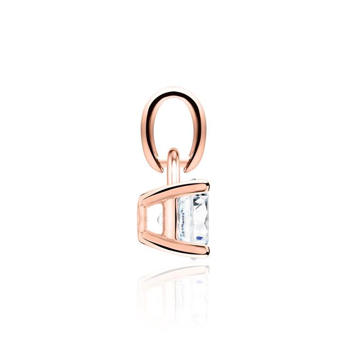 Ladies necklace in 14ct rose gold with diamond