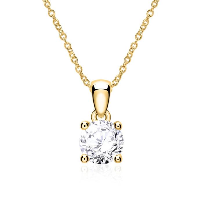 14 quilates cadena de oro para mujer con diamante
