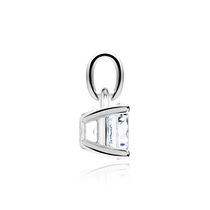 Ladies pendant in 14ct white gold with diamond