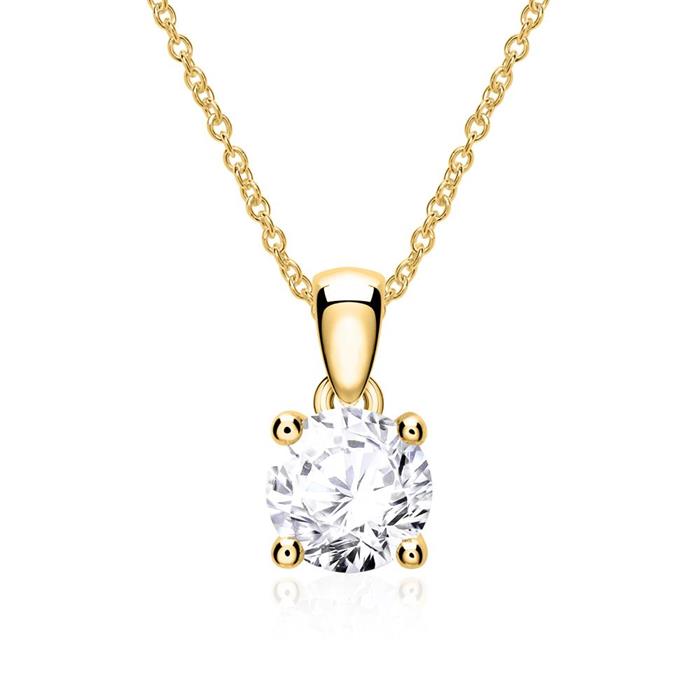 Ladies diamond pendant in 14-carat gold