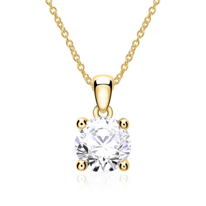 14 quilates cadena de oro para mujer con diamante