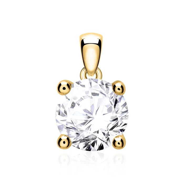 14-carat gold necklace with brilliant-cut diamond