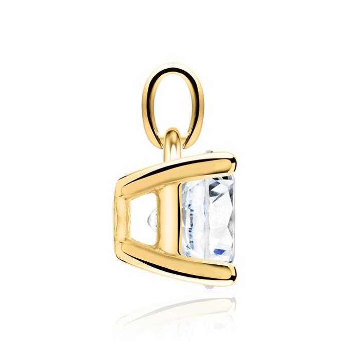 14-carat gold necklace with brilliant-cut diamond