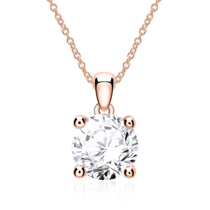 585 rose gold Ladies necklace with diamond