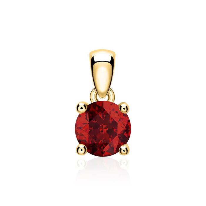 14K gold pendant for necklaces with garnet