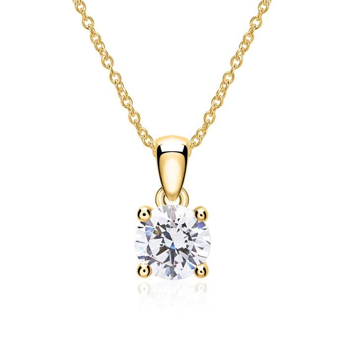 Lab grown diamond pendant in 14-carat gold