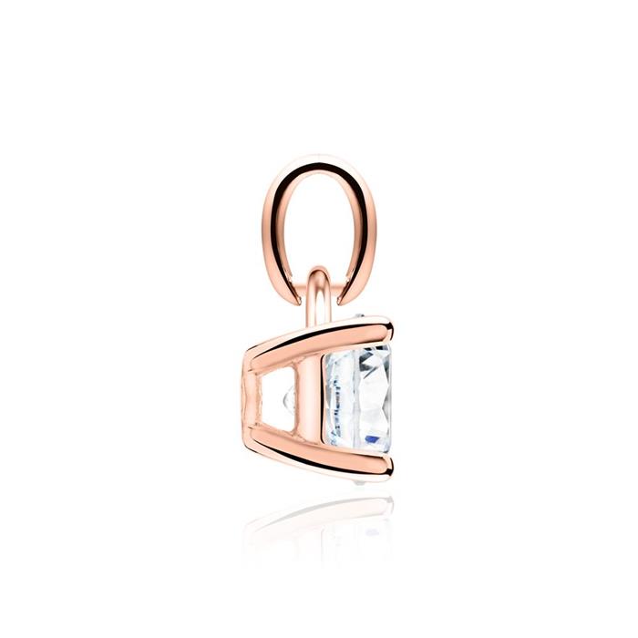 14K rose gold pendant with diamond, Lab grown