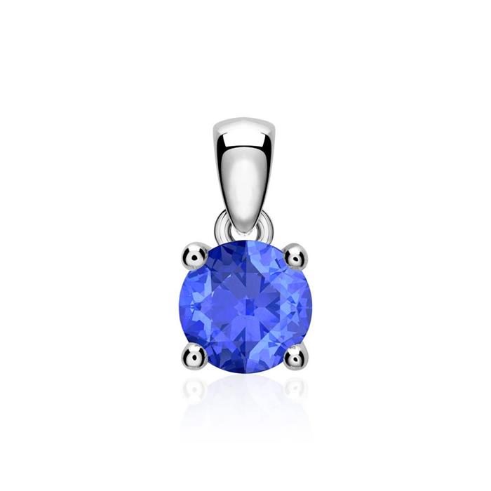 Sapphire pendant for necklaces in 14K white gold
