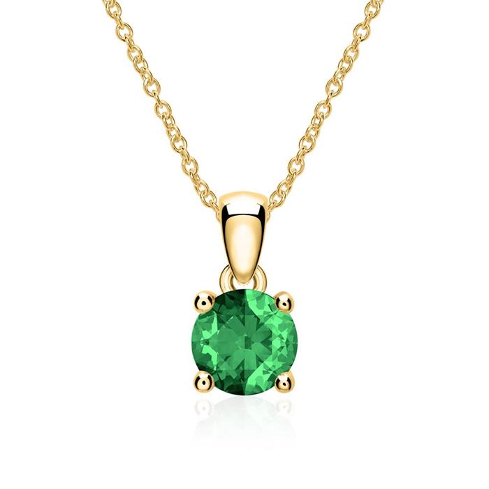 Emerald pendant in 14K gold