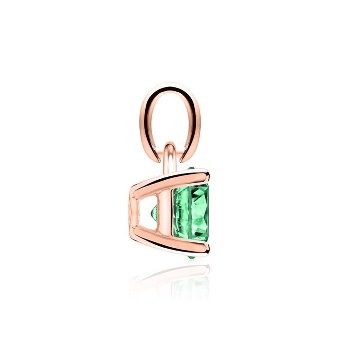 14-carat rose gold pendant with emerald