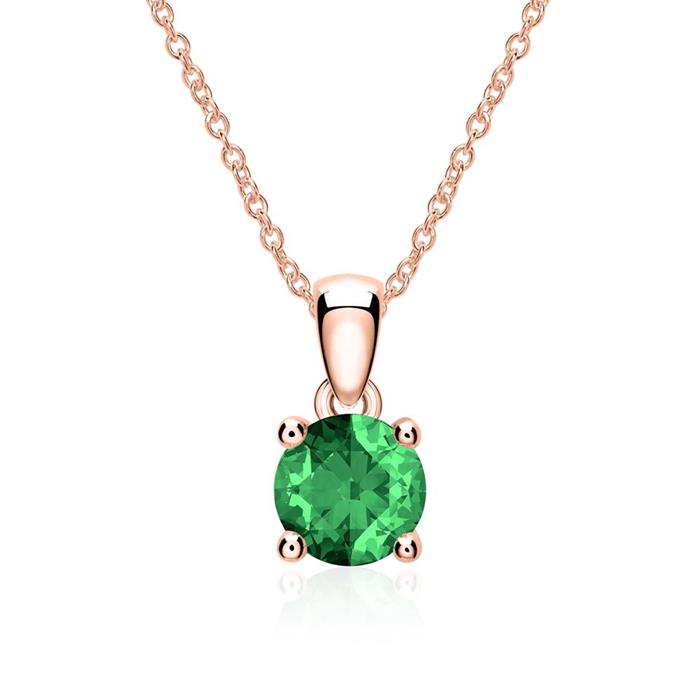 14-carat rose gold pendant with emerald