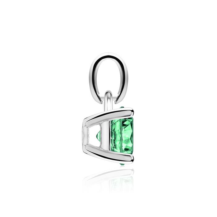 Necklace And Pendant In 14K White Gold With Emerald