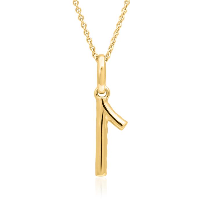 Number pendant 1 in 14K gold with sapphires, coloured