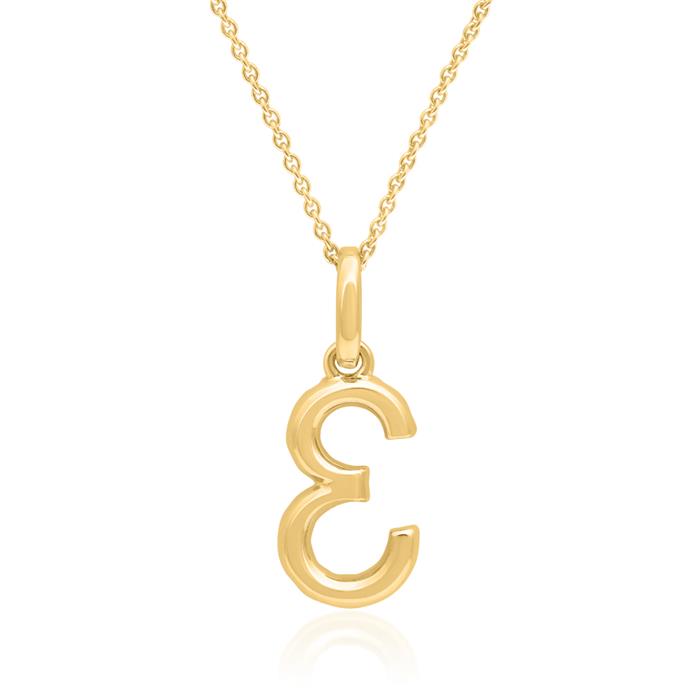 Chain and pendant number 3 in 14-karat gold, sapphires