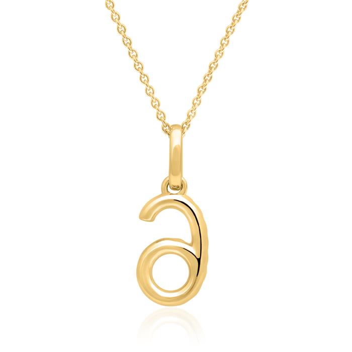 Ketting met saffieren hanger nummer 6 in 14 karaat goud