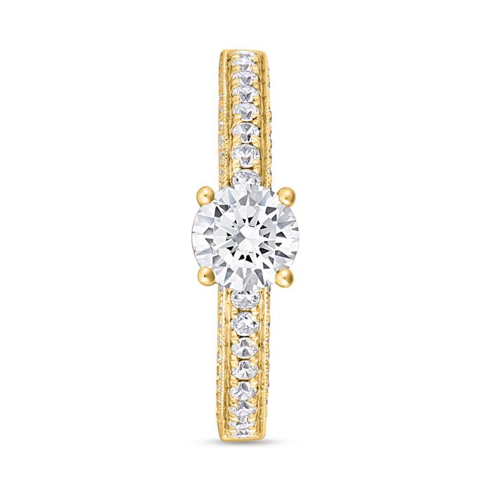 Diamond ring in yellow gold, engravable