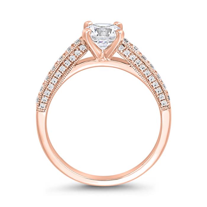 Lab gekweekte roségouden diamanten ring voor vrouwen