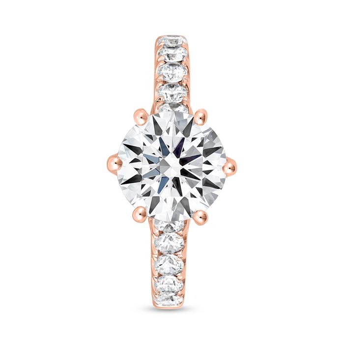 Rose gold diamond ring for ladies, engravable