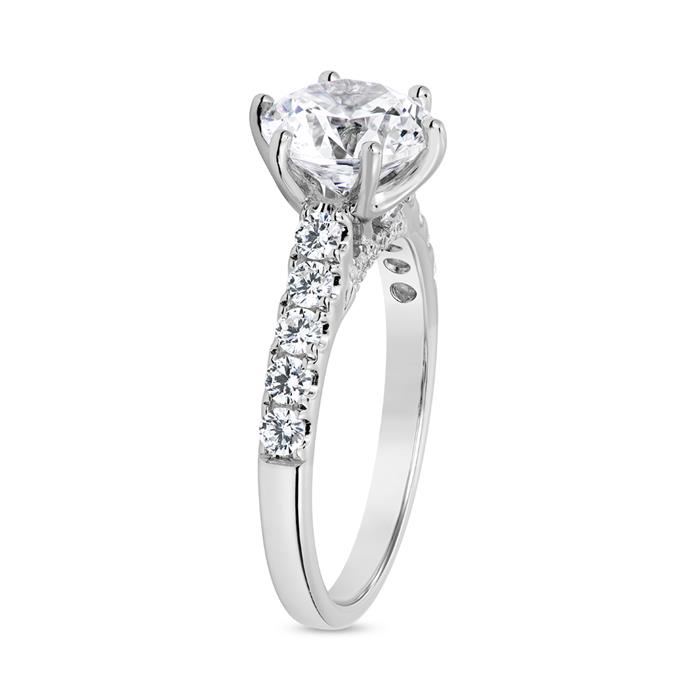 Lab grown diamond ring in white gold or platinum