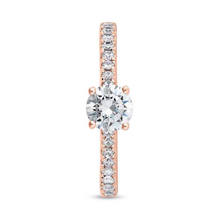 Lab grown rose gold diamond ring for women