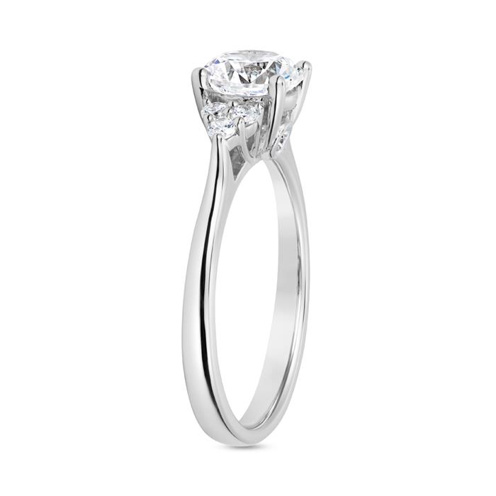 White gold or platinum engagement ring with diamonds