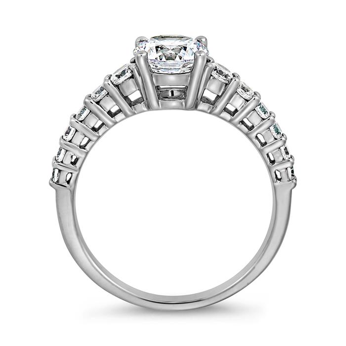 Engravable diamond ring in white gold or platinum