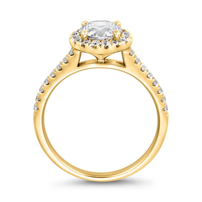 Gravierbarer Goldener Diamantring f&#xFC;r Damen