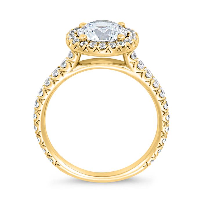 Diamond-set engagement ring in yellow gold