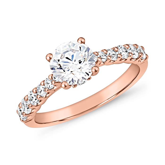 Ladies engagement ring in rose gold with diamonds