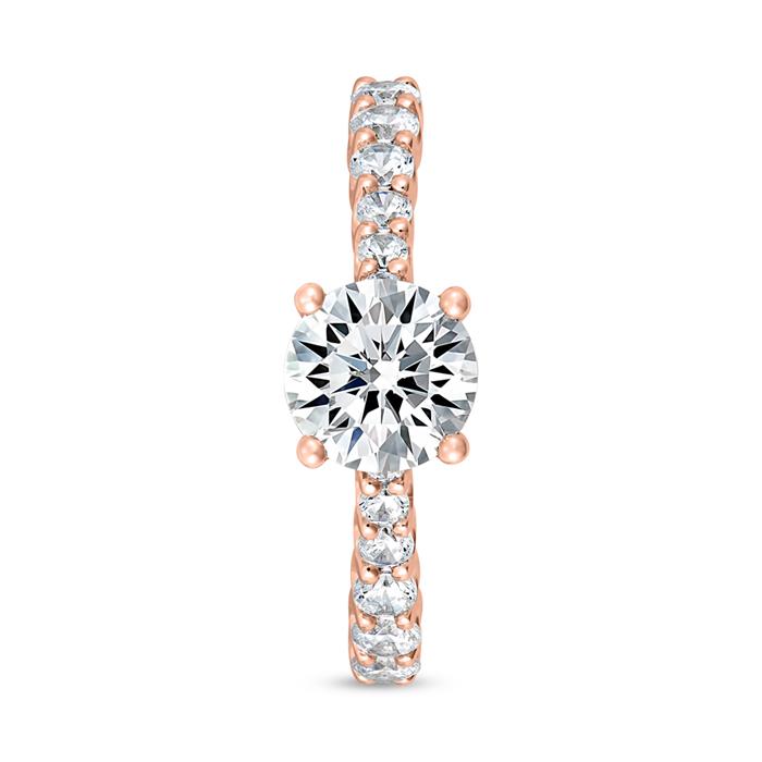 Lab grown rose gold diamond ring for women