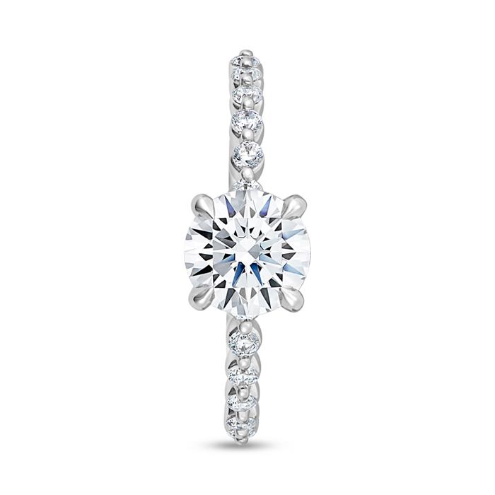 Ladies&#x27; ring in white gold or platinum, lab grown diamonds