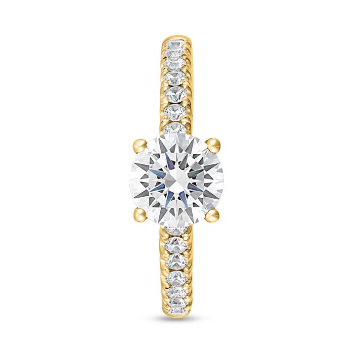 Engagement ring in yellow gold with diamonds