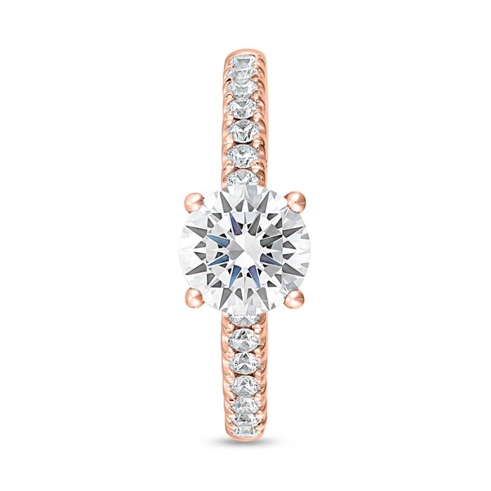 Rose gold engagement ring with diamonds