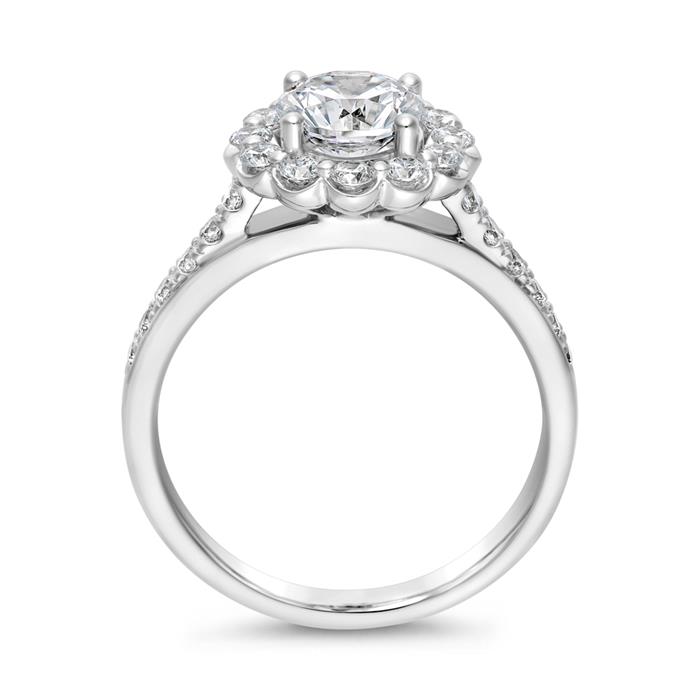 Lab grown diamond ring in white gold or platinum