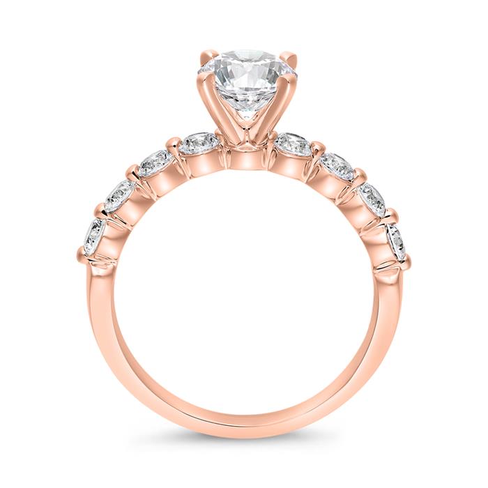 Diamantring aus Roségold für Damen, gravierbar