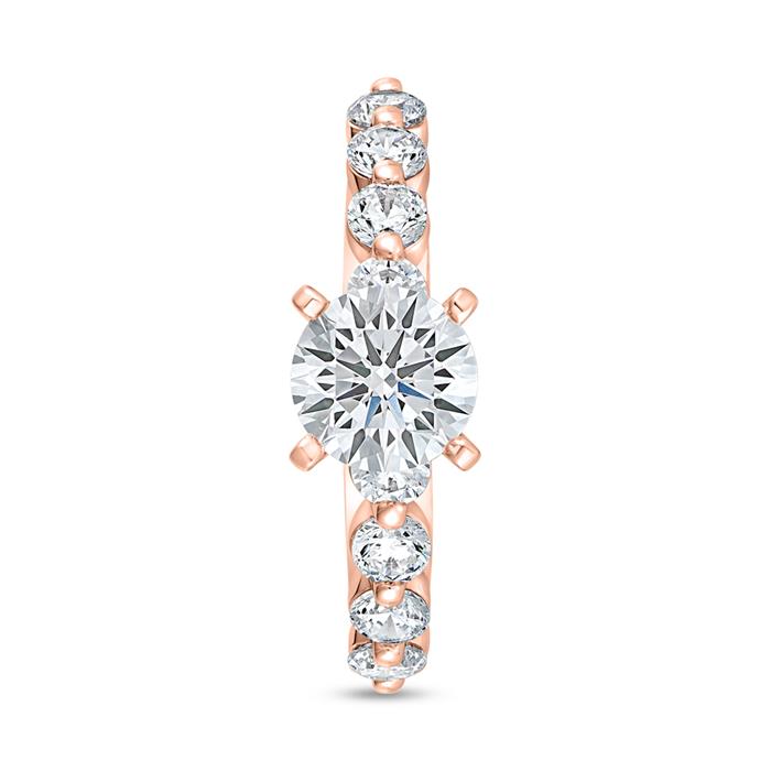 Lab grown rose gold diamond ring for women