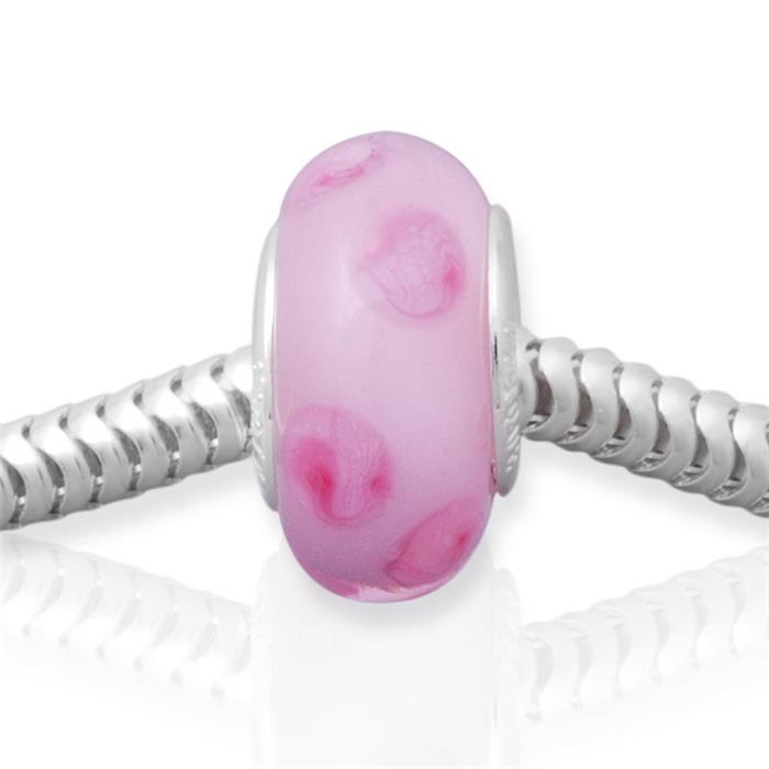 Glass Bead With Sterling Sterling Silver Socket