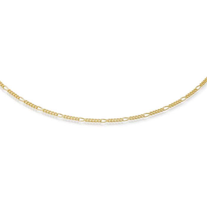 14 karaat gouden ketting: figaro ketting goud 45cm