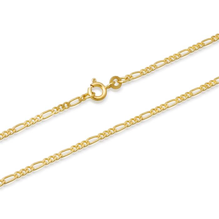 333er Goldkette: Figarokette Gold 45cm